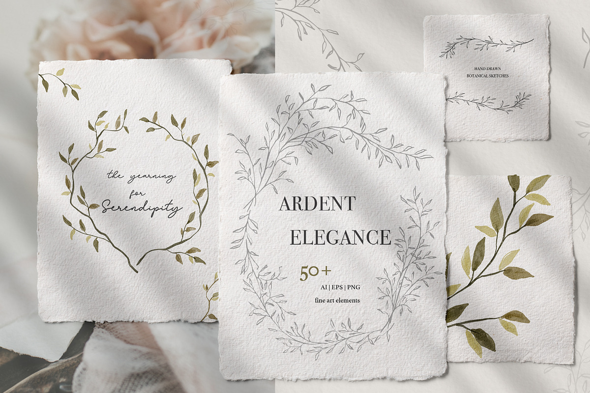 Ardent Elegance - Botanical Set, an Illustration by Backyard Rose (Photo 1 of 13)