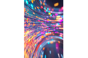 Bright multicolored streaming data, a Technology Photo by Lermont51