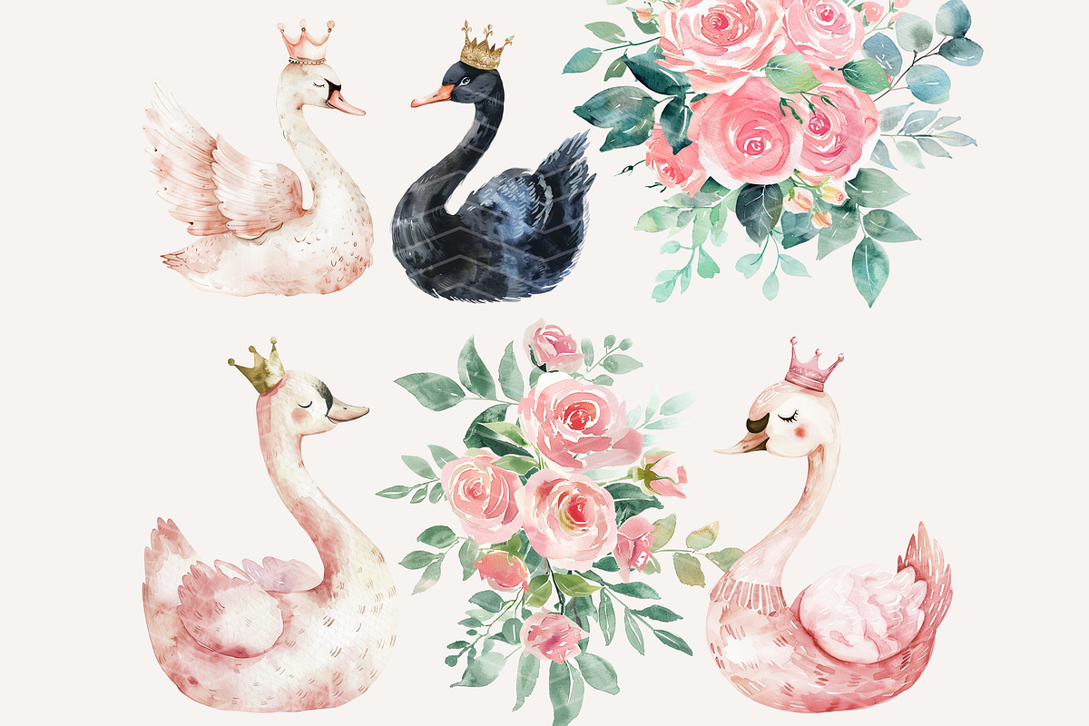Pink Ballerina Swan Lake Clipart, a Decorative Illustration by ClipArtCharm (Photo 4 of 5)