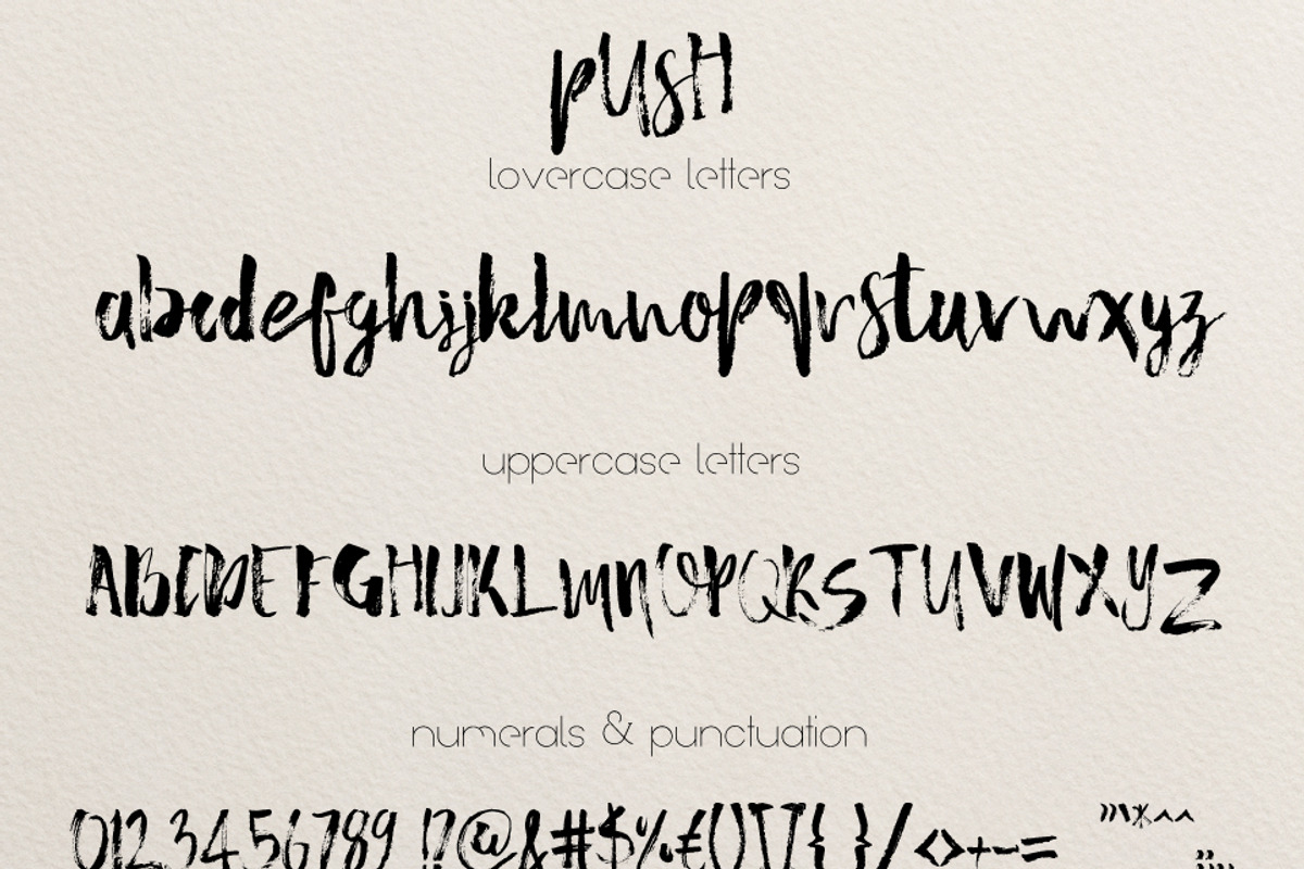Push Brush Font, a Script Font by rbrba