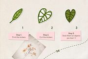 Monstera Nature Sticker Bundle SVG, a Work Illustration by InkCloudDesign (Thumbnail 2 of 5)
