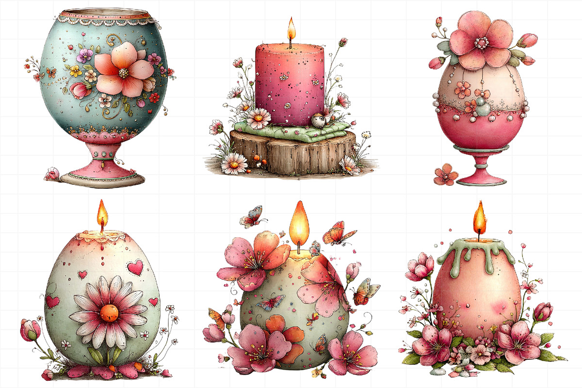 Easter Egg Candle Clipart, an Illustration by Daily.Designs (Photo 6 of 8)