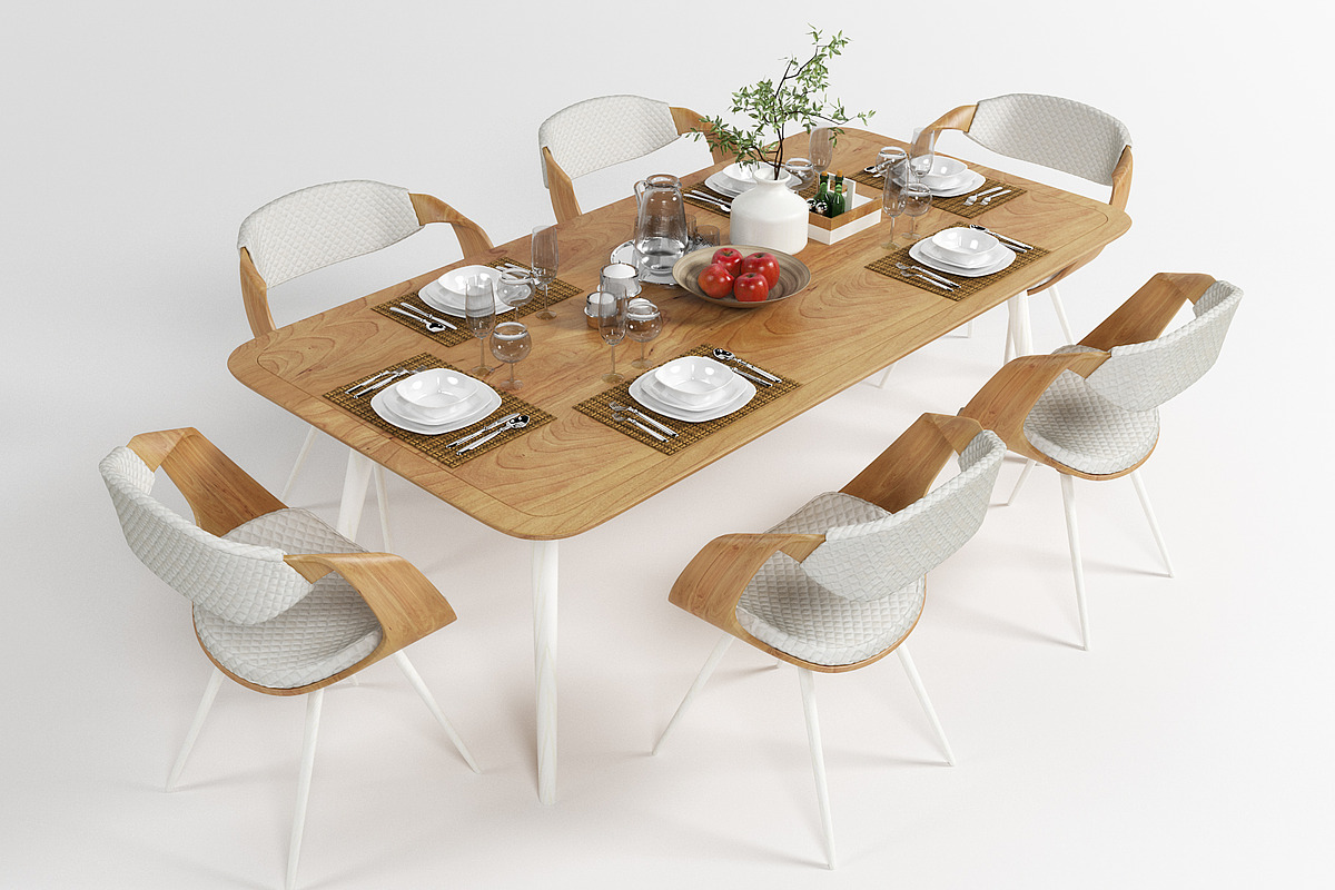 Dining furniture set 1504, a Furniture 3D Model by inDahouze (Photo 8 of 10)