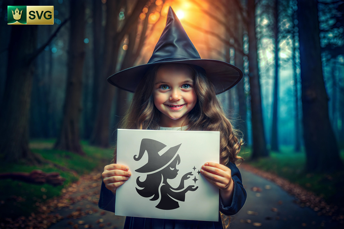 50 Halloween Witch SVG Designs, a Person Illustration by pixaroma (Photo 4 of 7)