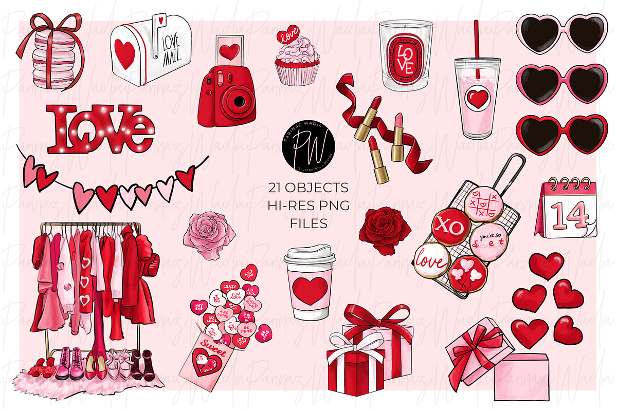 Valentine Clipart bundle png, a Person Illustration by Parinaz Wadia Design (Photo 9 of 10)