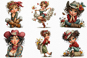 Whimsical Spring Western Girl Clipar, an Illustration by Craft Nest (Thumbnail 3 of 12)