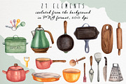 Kitchen utensils watercolor, an Object Illustration by a_ptichkina (Thumbnail 2 of 4)