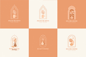 Trendy Arch Logo. Morocco Icon Set.