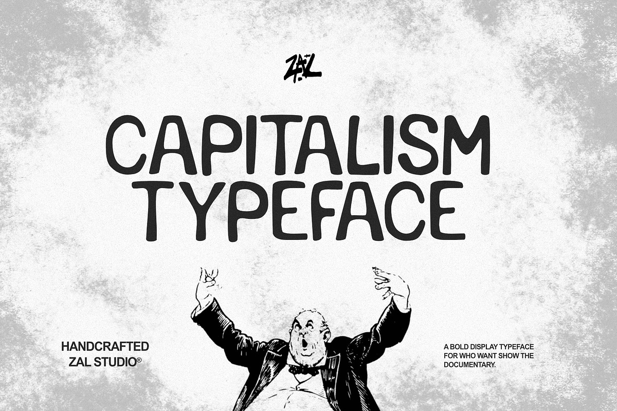 Capitalism Documentary Display Font, a Sans Serif Font by ZAL STUDIO (Photo 1 of 4)