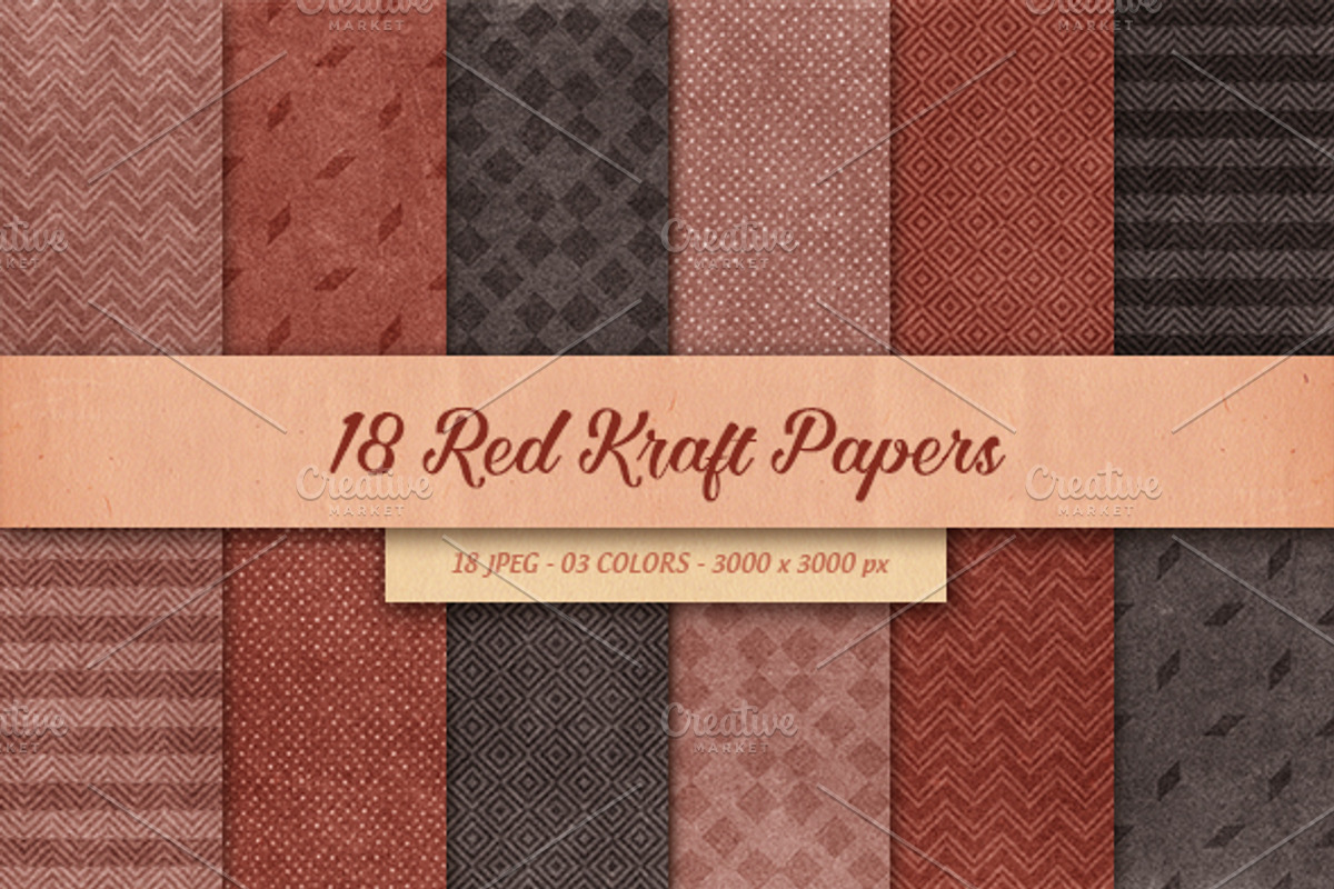 18 Red Kraft Papers, a Texture Graphic by Orange Fox (Photo 1 of 4)