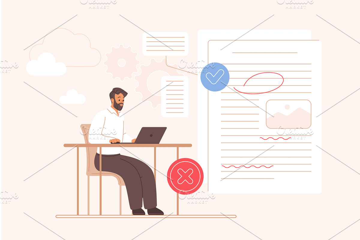Correct grammar errors edit text, a Technology Illustration by Lemberg ...