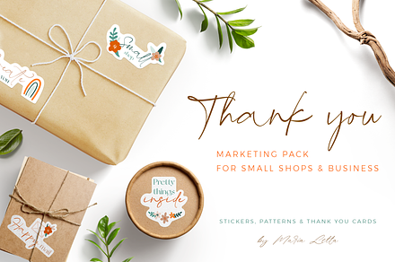 Thank you marketing pack for creator, a Stationery Template by Beauty Drops