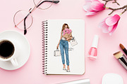 Fashion Girl Pink Flowers, a Person Illustration by BigArtLab (Thumbnail 3 of 4)