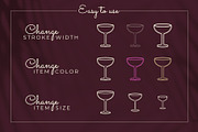 Elegant line art bar menu icons, an Outline Icon by Chakraborty Design (Thumbnail 9 of 10)