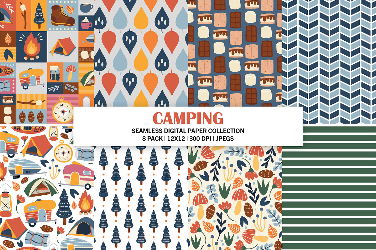 Camping Seamless Pattern Bundle, a Pattern Graphic by Alanna Messina Design Co (Photo 1 of 8)