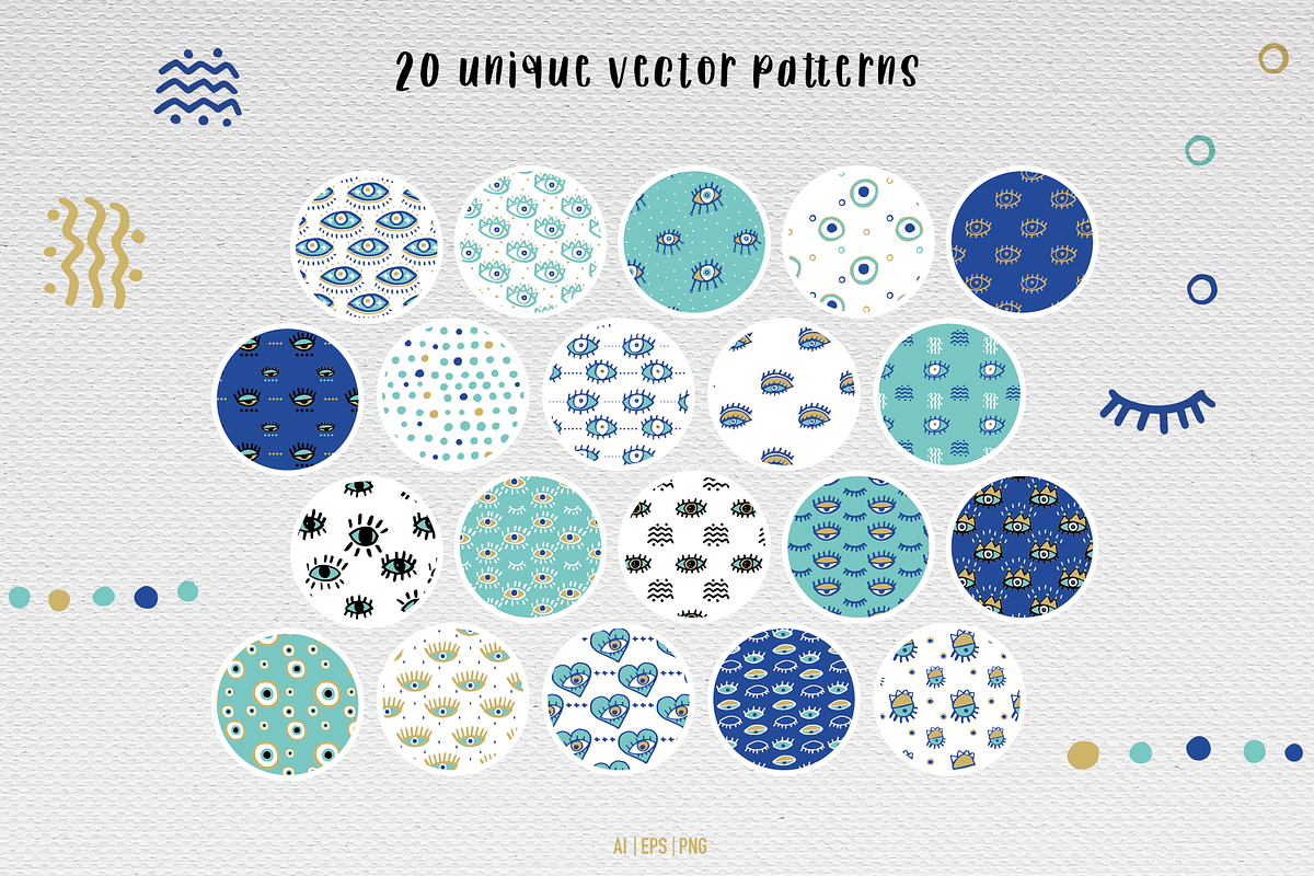 Eyes Doodles, a Pattern Graphic by Suphansa (Photo 5 of 9)