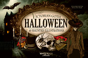 Victorian Goth Halloween, a Seasonal Illustration by WhiteRiverStudio (Thumbnail 1 of 8)