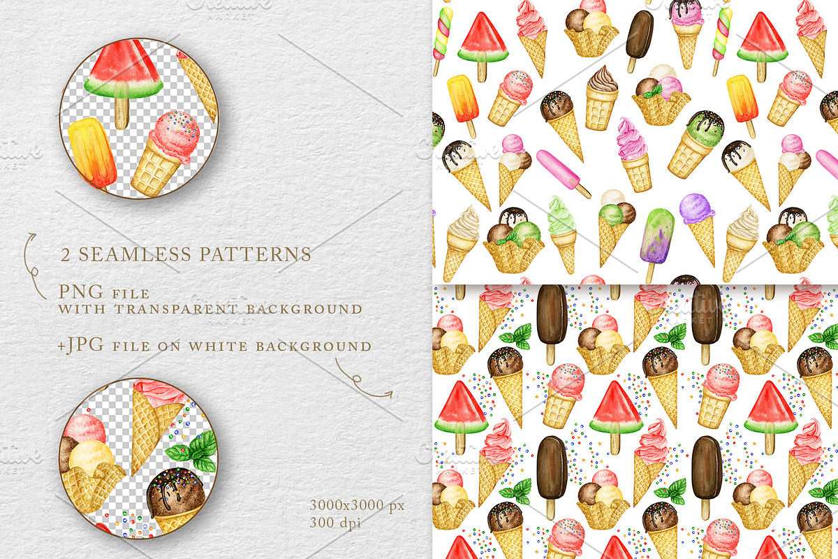 Ice Cream watercolor clipart, an Object Graphic by svetlanaARTdreams (Photo 4 of 11)
