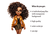 African American Party Girl Cliparts, a Person Illustration by Mash Mash Stickers (Thumbnail 2 of 9)