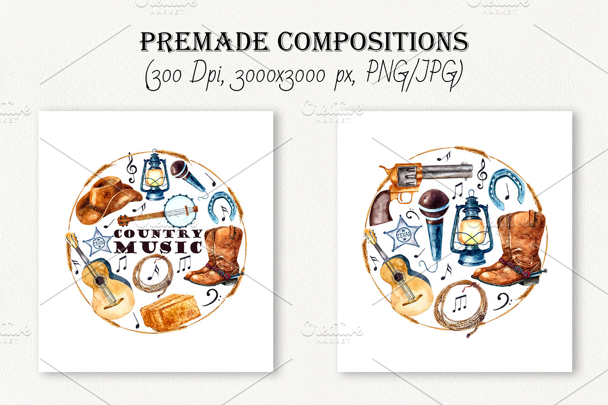 Western watercolor clipart, an Illustration by Vikeriya (Photo 5 of 6)
