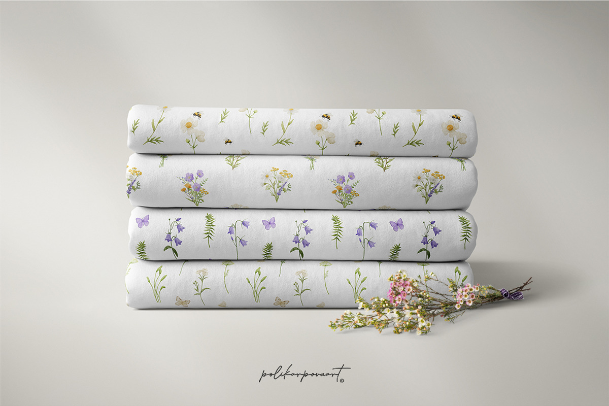 Watercolor Summer Wildflowers, an Illustration by polikarpovaart (Photo 13 of 16)