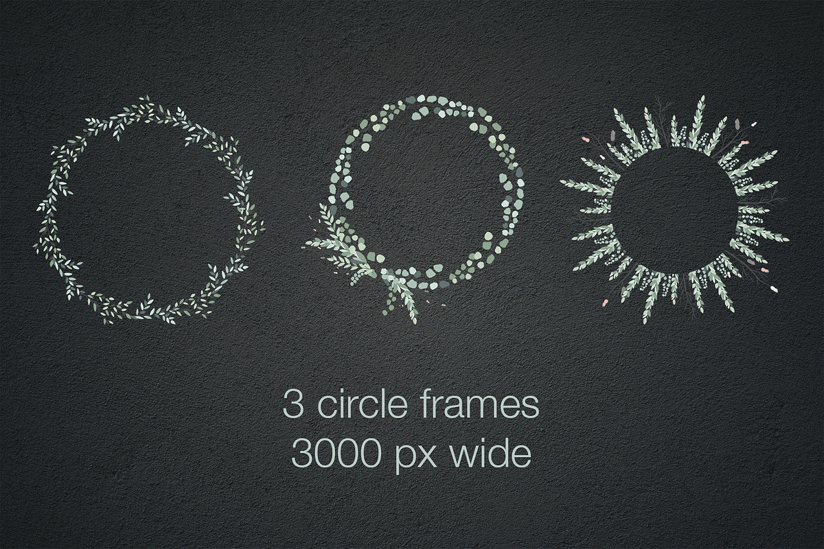 Greenery eucalyptus frames & wreaths, an Object Graphic by MariiaVD (Photo 3 of 9)