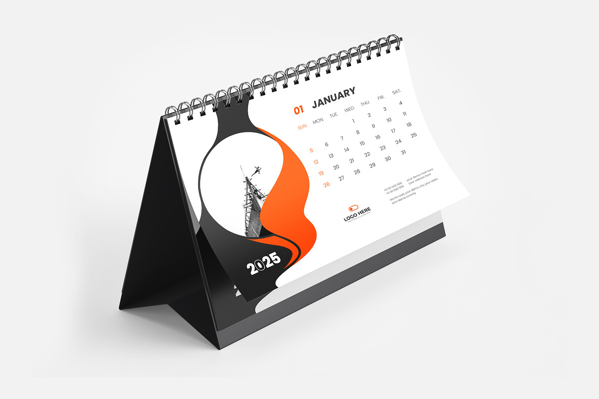 2025 desk calendar design template, a Stationery Template by Tanmoy Topu