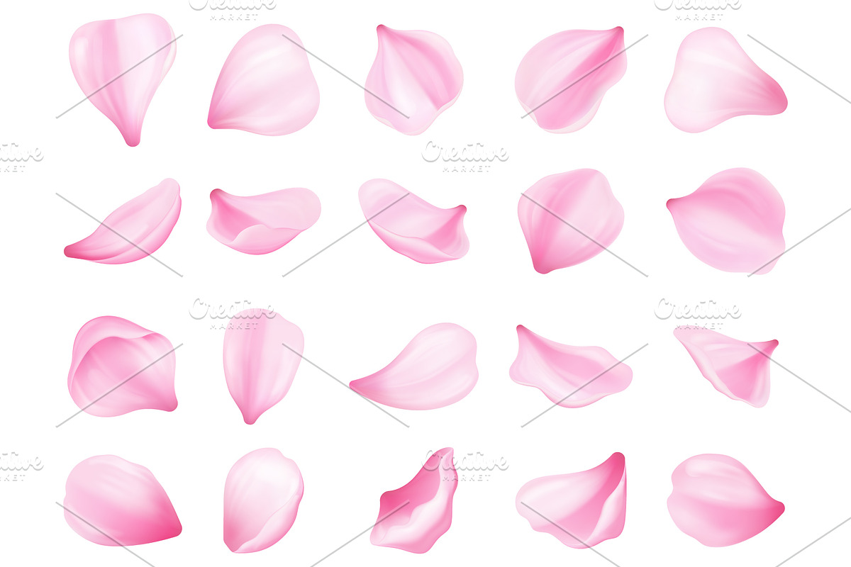 Pink sakura petal collection set, an Object Illustration by Yayasya (Photo 3 of 3)