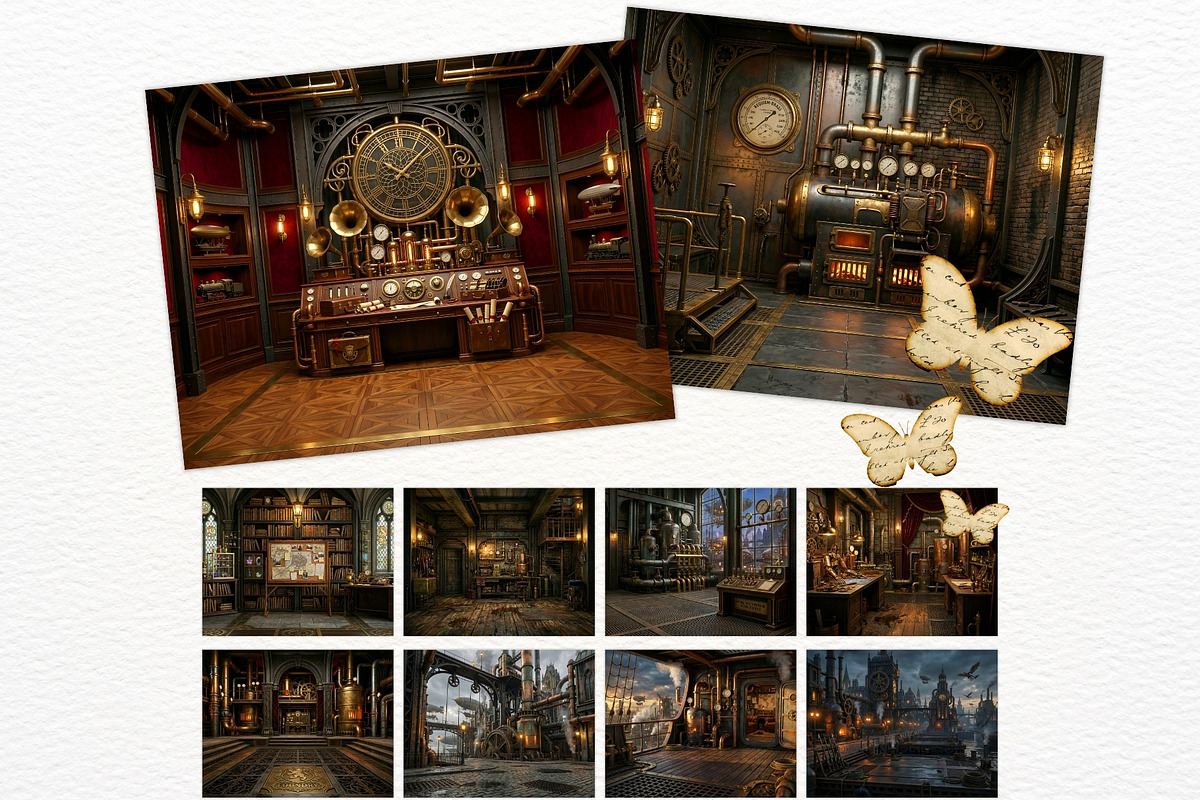 Brass Requiem Steampunk Backdrops V2, a Background Graphic by ThatsDesignArt (Photo 9 of 12)