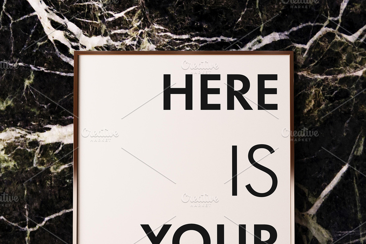 Mockup posters on a marble wall, a Print Template by FilL239 (Photo 6 of 13)