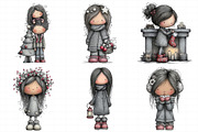 Christmas Little Girl Clipart, an Illustration by Daily.Designs (Thumbnail 4 of 5)