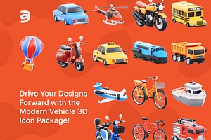 3D Illustration Modern Vehicle