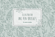 92 HandDrawn Ink Illustrator Brushes, a Brush Add-On by bum katrin (Thumbnail 1 of 3)