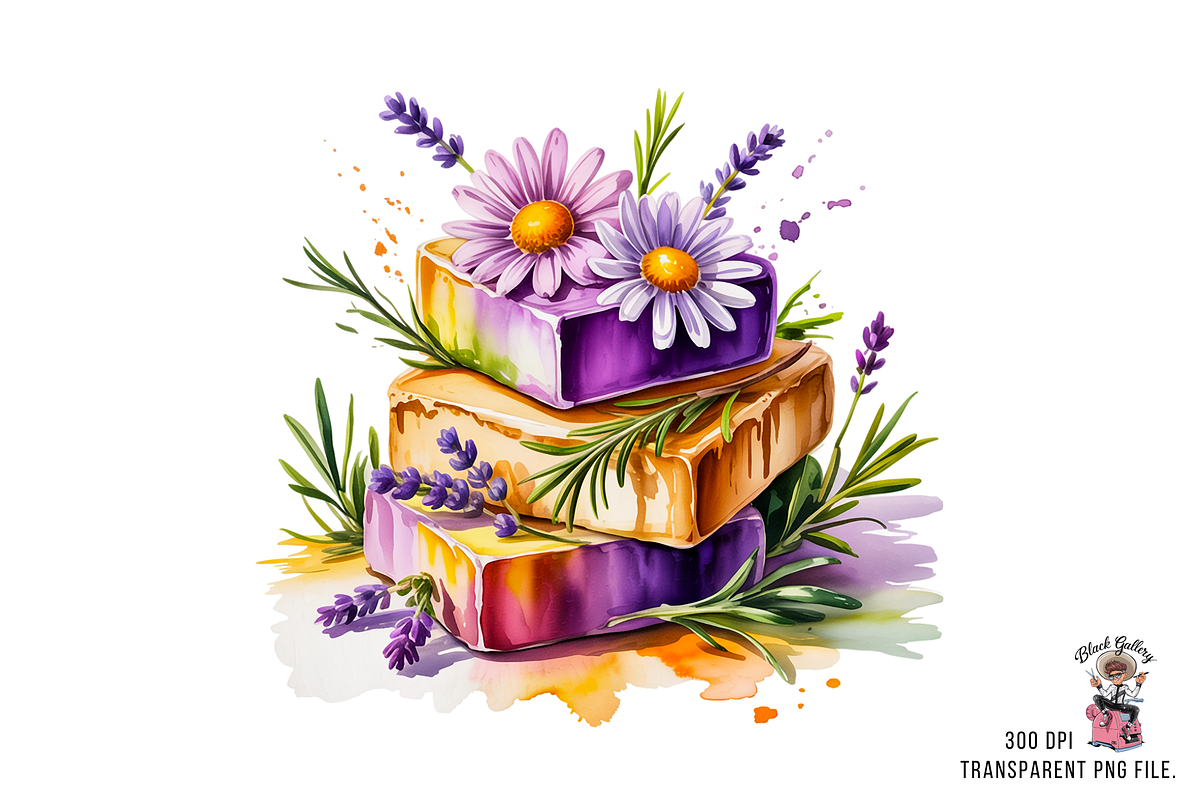 Honey Lavender Soap PNG Bundle, an Illustration by Clipart Bloom (Photo 5 of 11)