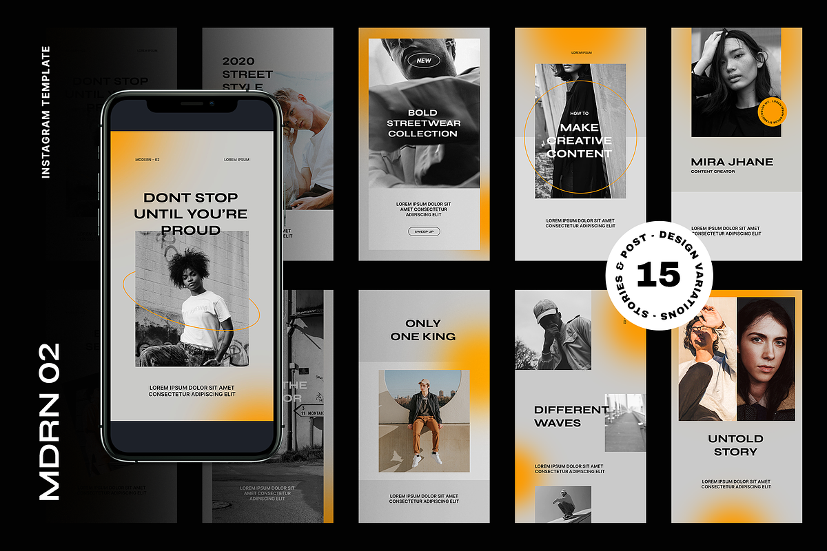 MDRN 02 Instagram Templates, a Social Media Template by Visula Co (Photo 1 of 6)