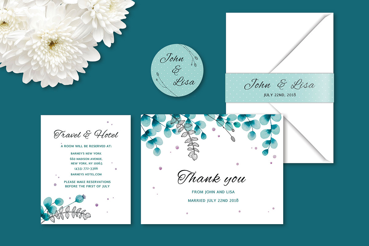 Wedding Invitation Suite Foliage, an Invitation Template by Designifty (Photo 5 of 5)