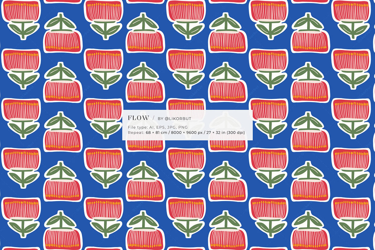 Flow Abstract Modern Flower Pattern, a Pattern Graphic by likorbut (Photo 5 of 10)