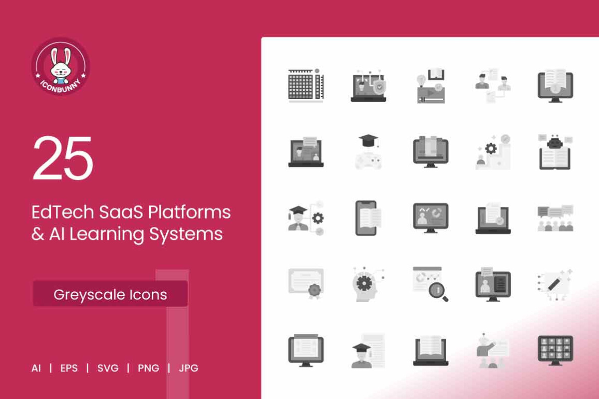 25 EdTech & AI Learning Icons., a Solid Icon by IconBunny (Photo 1 of 2)