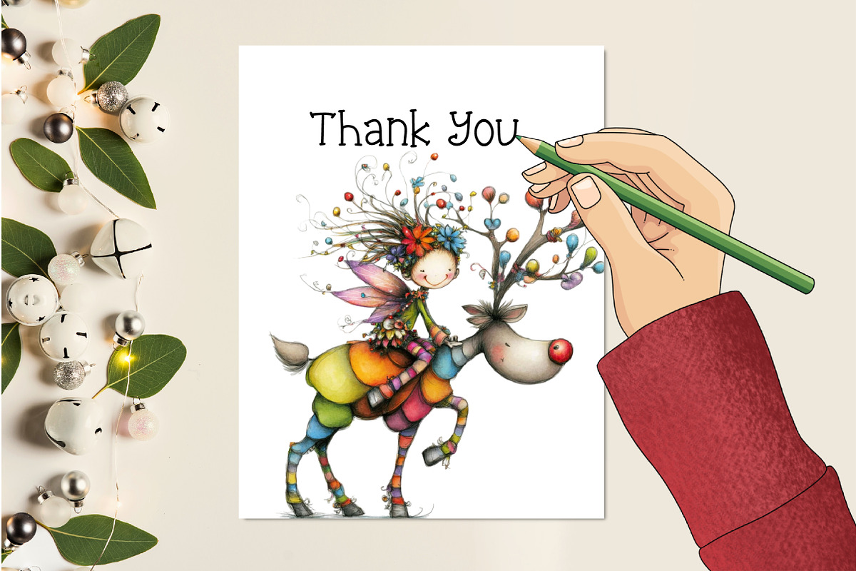 Whimsical Christmas Fairy Clipart, an Illustration by Creative Art (Photo 9 of 12)