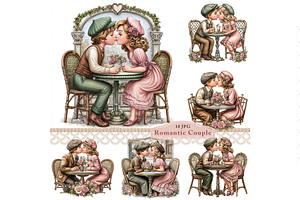 Romantic Couple Clipart JPG, a Person Illustration by Memories By Lea