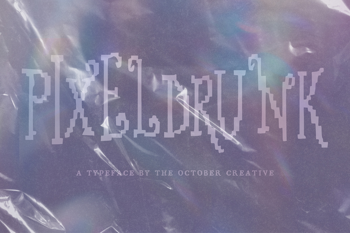 Pixeldrunk Pixel Display Font, a Handwritten Font by The October Creative (Photo 1 of 8)