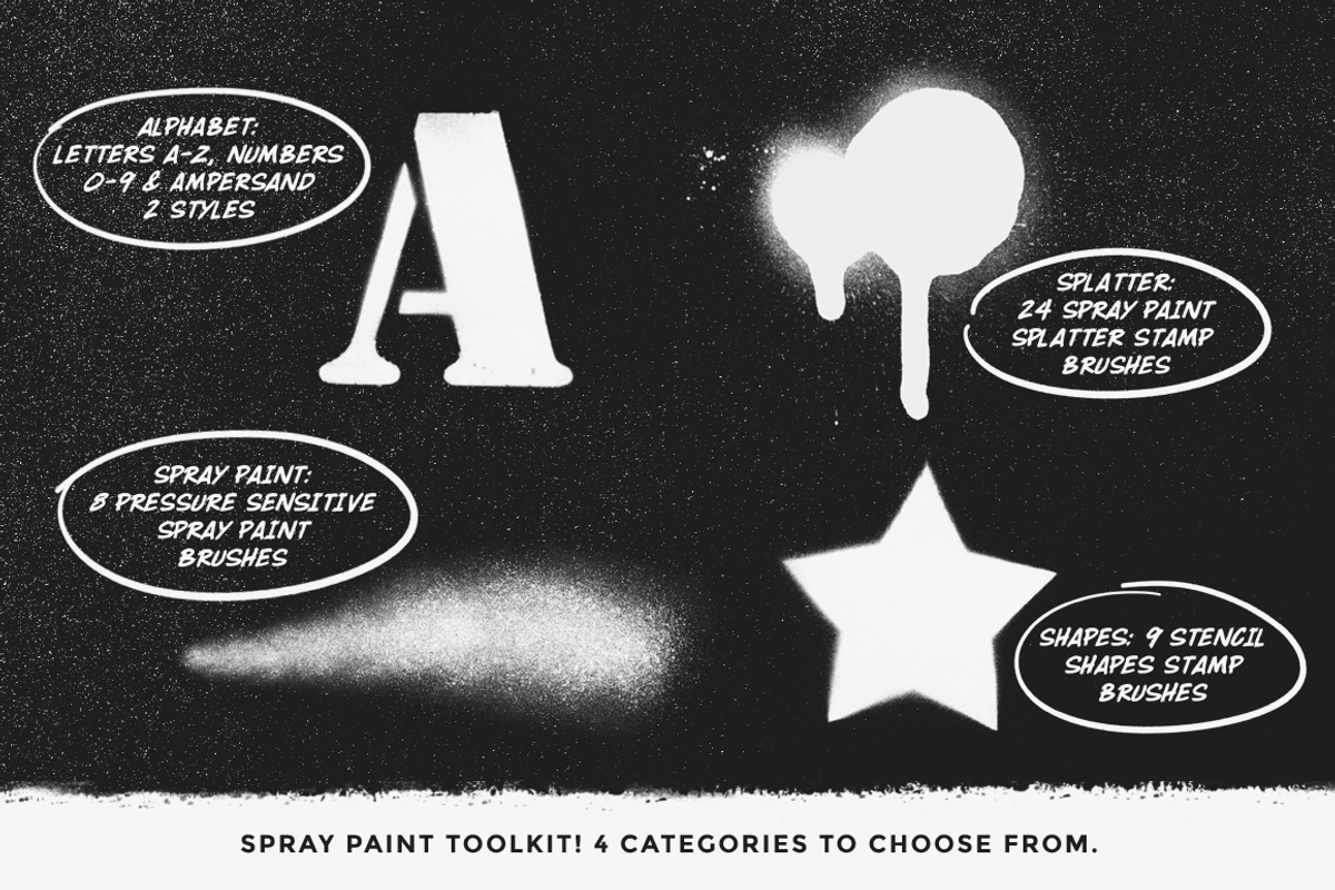 Stencil Kit Procreate brushes preview 3