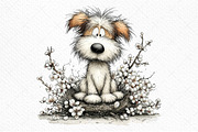 Whimsical Spring Dog Clipart PNG, an Illustration by Craft Nest (Thumbnail 9 of 11)