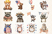 Watercolor Labor Day Animals Clipart, an Animal Illustration by DreamCafeArt (Thumbnail 2 of 5)