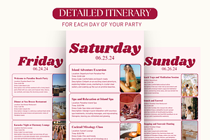 Pink Digital Bachelorette Itinerary