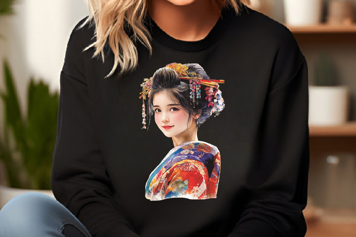 Beautiful Japanese Geisha Girl PNG, an Illustration by DreamCafeArt (Photo 5 of 7)