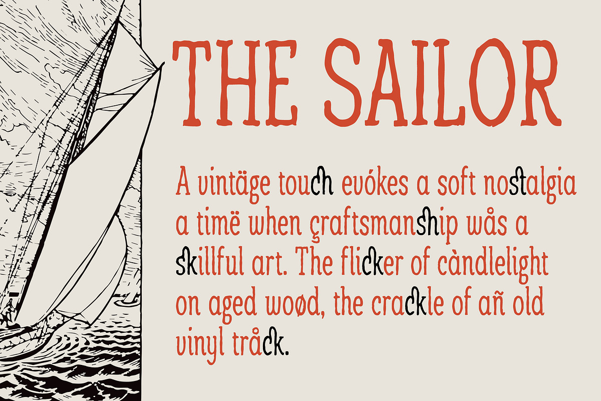Wild & Noise - Rustic Vintage Serif, a Handwritten Font by Typia Nesia (Photo 3 of 11)