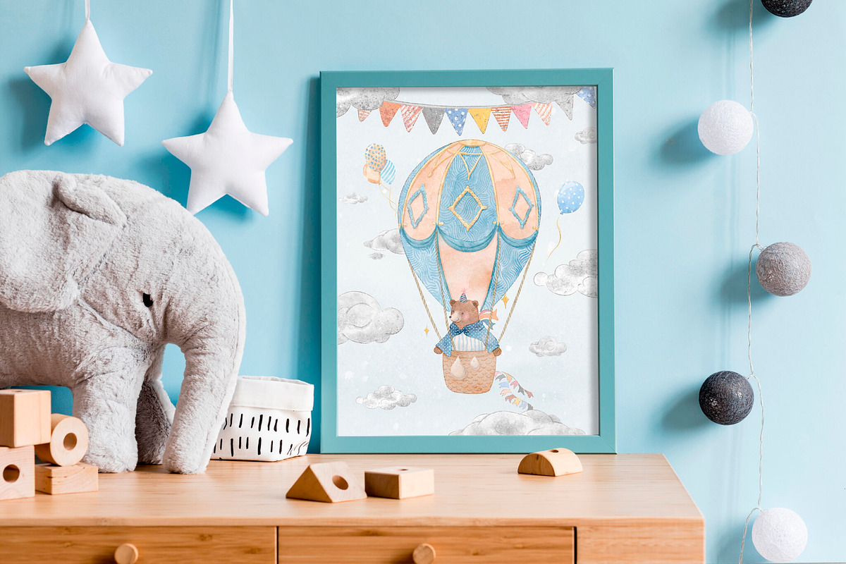 Sky Dreams. Watercolor animals, an Animal Illustration by AlineArtStore (Photo 4 of 12)