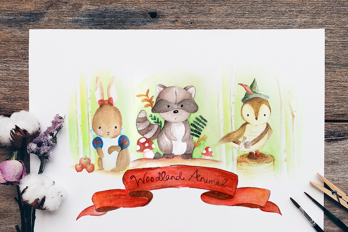 Woodland Animals Nursery Bundle, an Animal Illustration by artemyst (Photo 3 of 6)