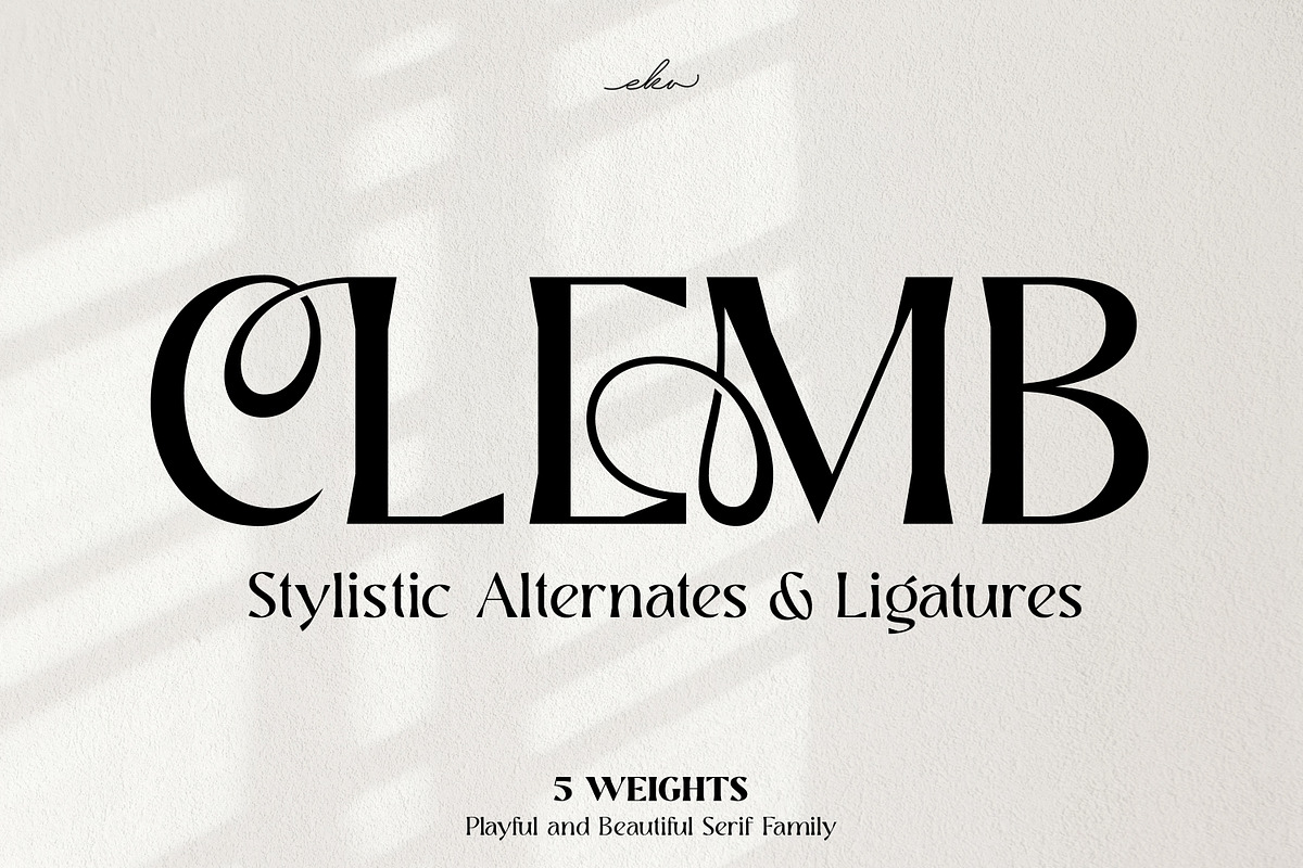 Clemb - Ligature Display Font, a Serif Font by Ekahermawan (Photo 1 of 14)